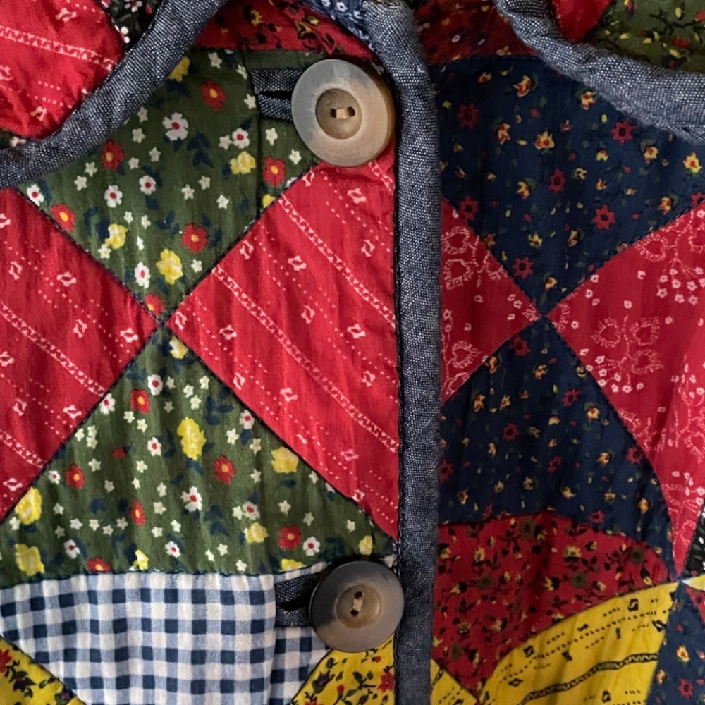 Organic cotton* Doen Starling Quilted Countryside Patchwork Jacket - XS - Picture 11 of 13